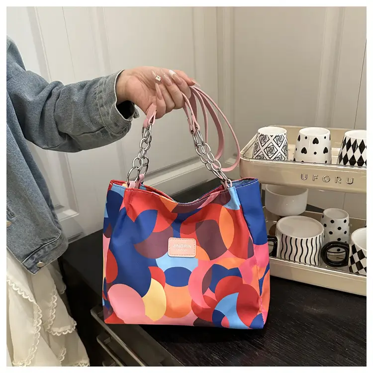 2025 Printed Color Contrast Women's Tote Bag Large Capacity — feature 23