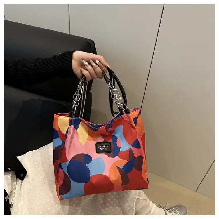 2025 Printed Color Contrast Women's Tote Bag Large Capacity — feature 33