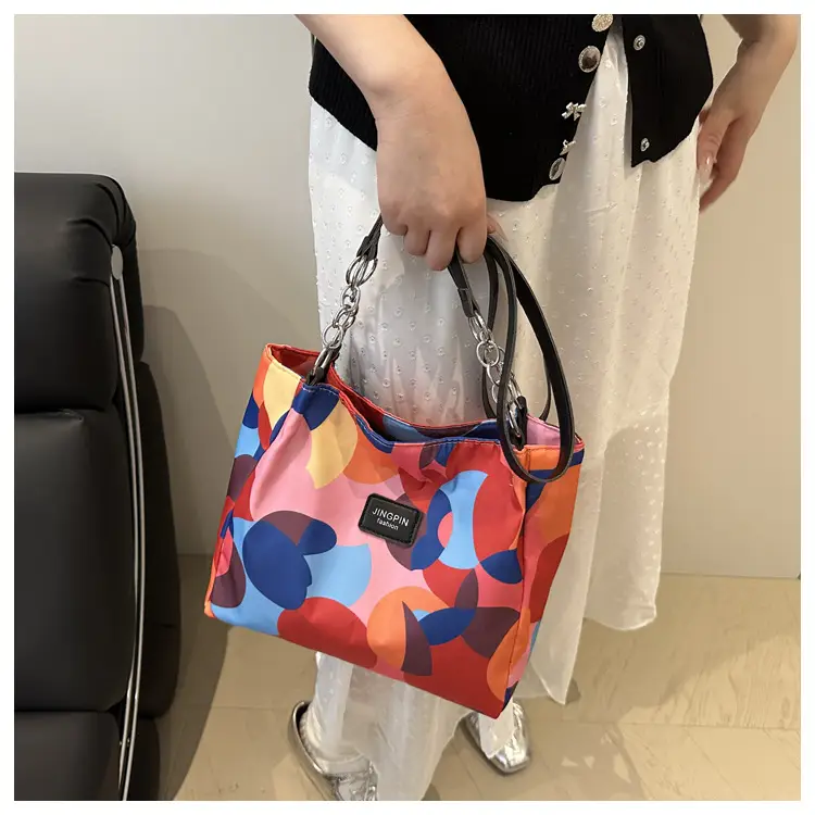 2025 Printed Color Contrast Women's Tote Bag Large Capacity — feature 34