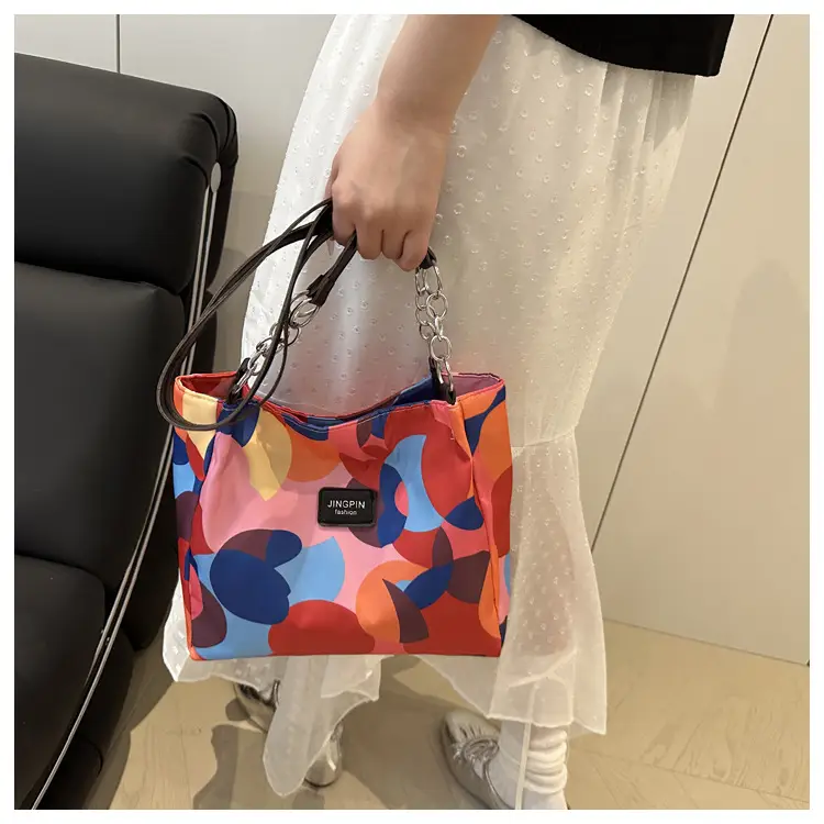 2025 Printed Color Contrast Women's Tote Bag Large Capacity — feature 35
