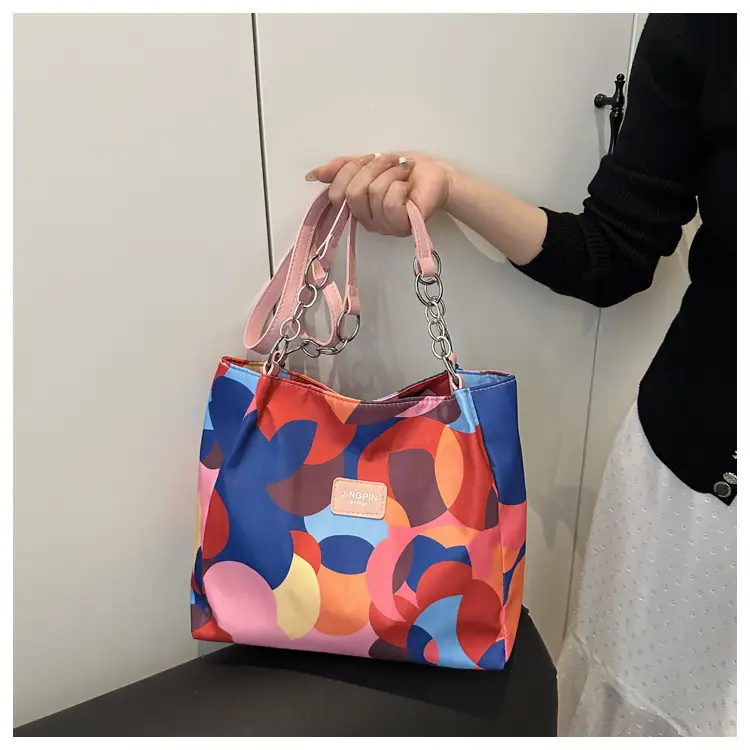 2025 Printed Color Contrast Women's Tote Bag Large Capacity — feature 41