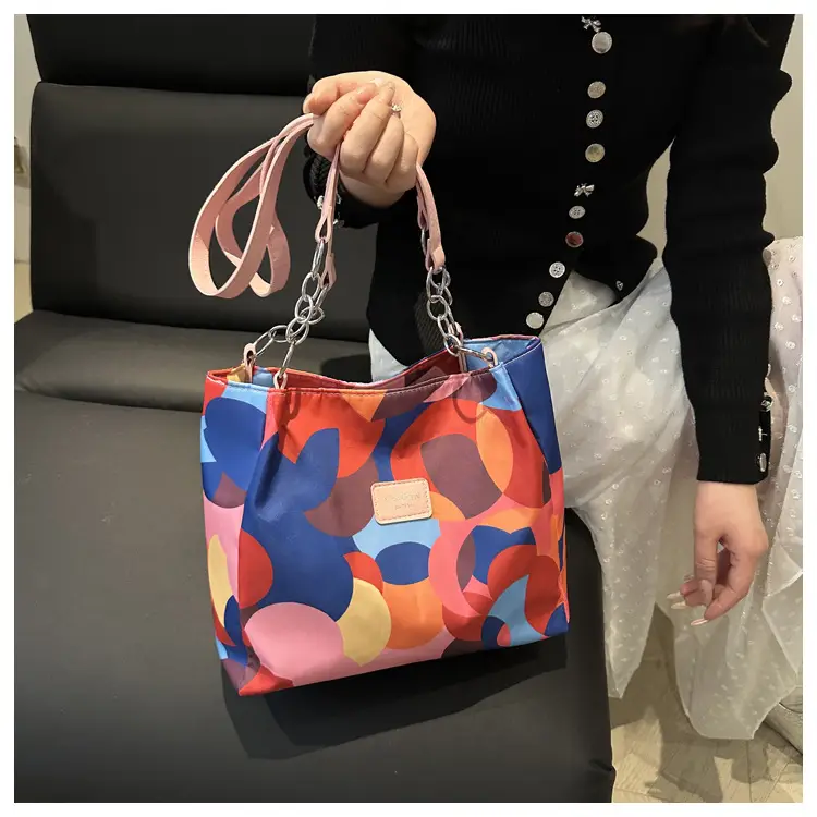 2025 Printed Color Contrast Women's Tote Bag Large Capacity — feature 42
