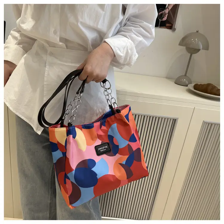 2025 Printed Color Contrast Women's Tote Bag Large Capacity — feature 44
