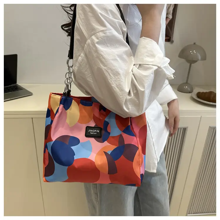 2025 Printed Color Contrast Women's Tote Bag Large Capacity — feature 48