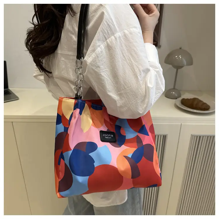 2025 Printed Color Contrast Women's Tote Bag Large Capacity — feature 49