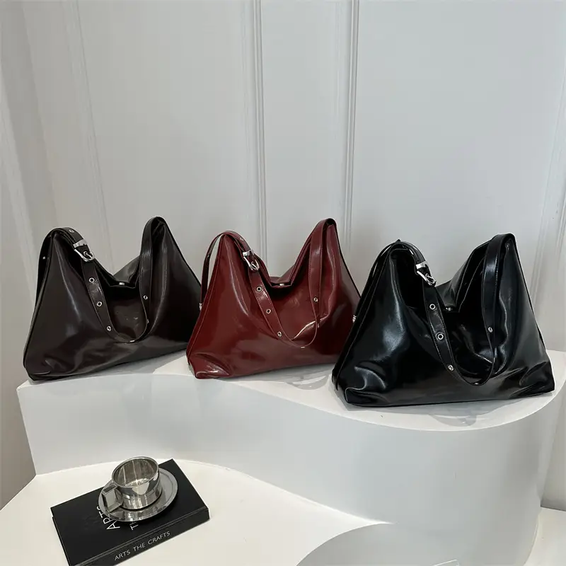 Maroon Leather Crossbody Bag for Women Large Capacity - Image 7