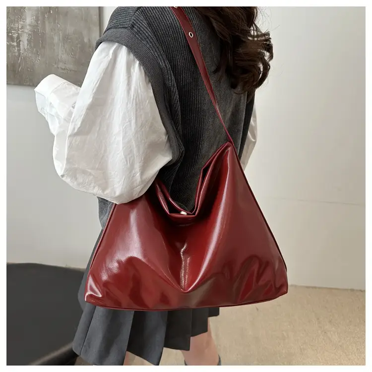Maroon Leather Crossbody Bag for Women Large Capacity — feature 15