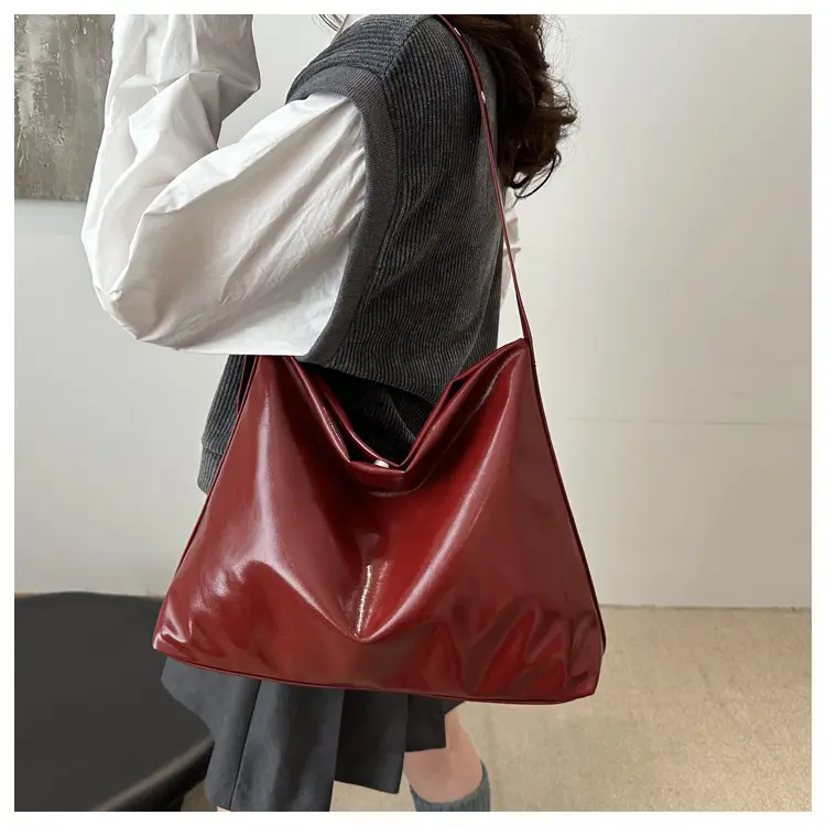 Maroon Leather Crossbody Bag for Women Large Capacity — feature 16