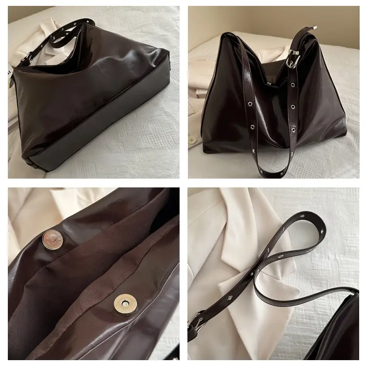 Maroon Leather Crossbody Bag for Women Large Capacity — feature 8