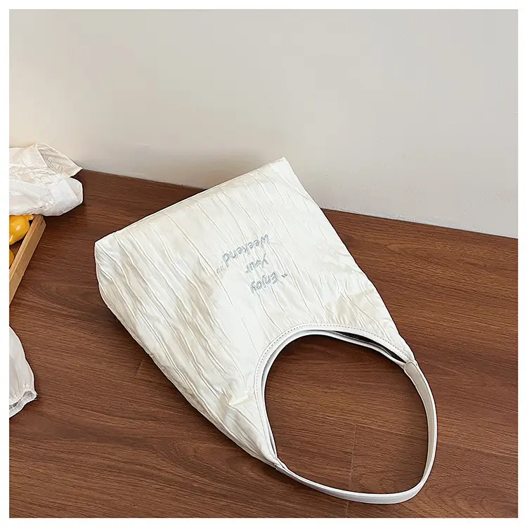 Women's Large Capacity Shoulder Bag with "Happy Your Weekend" Print — feature 26