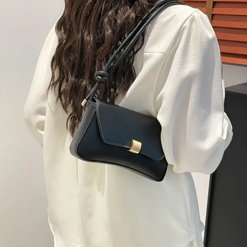 Women's Cream White Crossbody Bag with Gold Clasp - Image 6