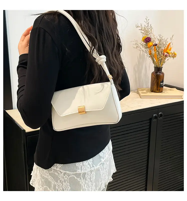Women's Cream White Crossbody Bag with Gold Clasp — feature 19