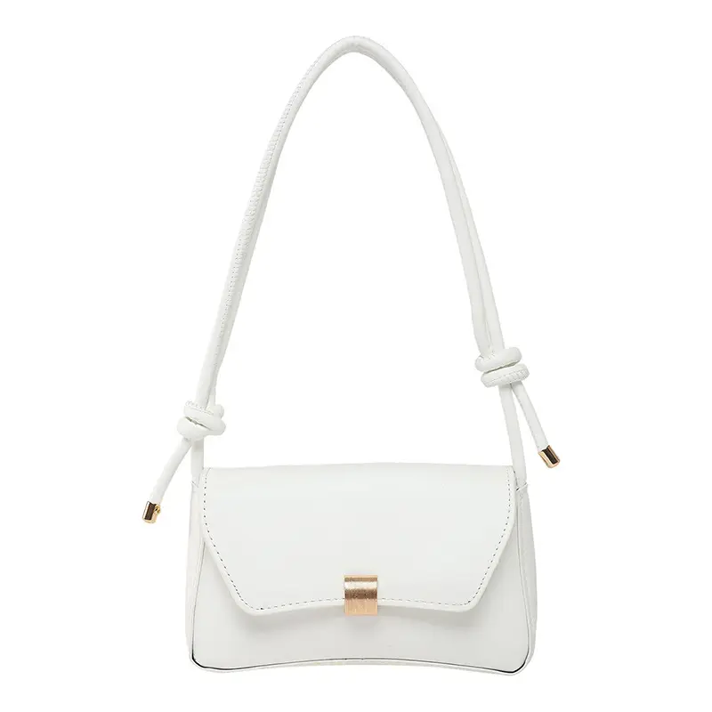 Women's Cream White Crossbody Bag with Gold Clasp - Image 2