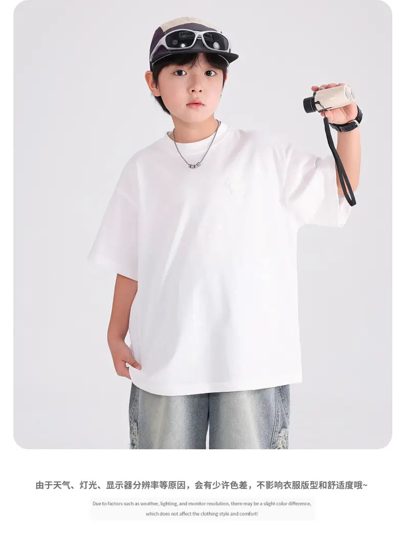 Boys White Cartoon Dinosaur Pure Cotton T-Shirt 2026 — feature 8