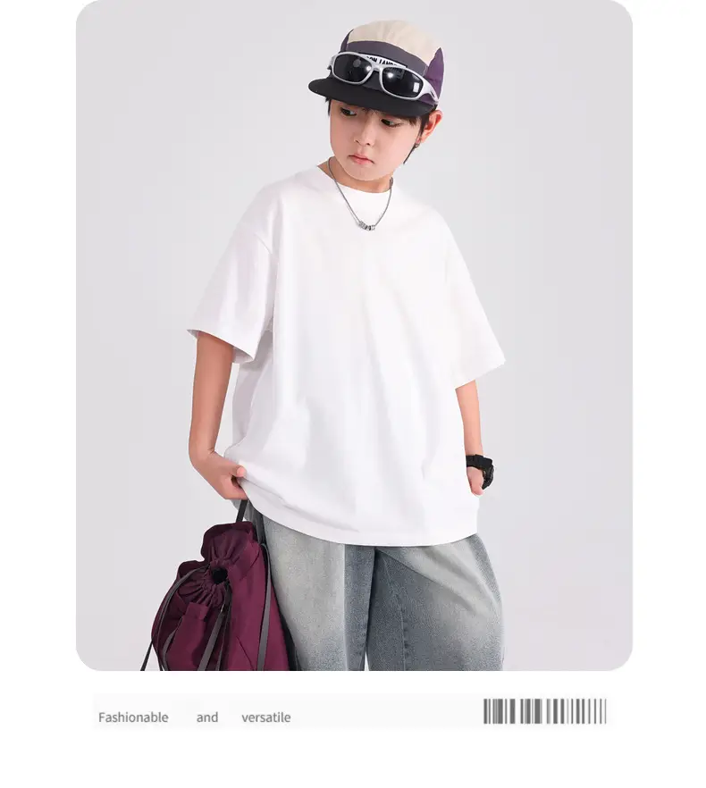 Boys White Cartoon Dinosaur Pure Cotton T-Shirt 2026 — feature 9