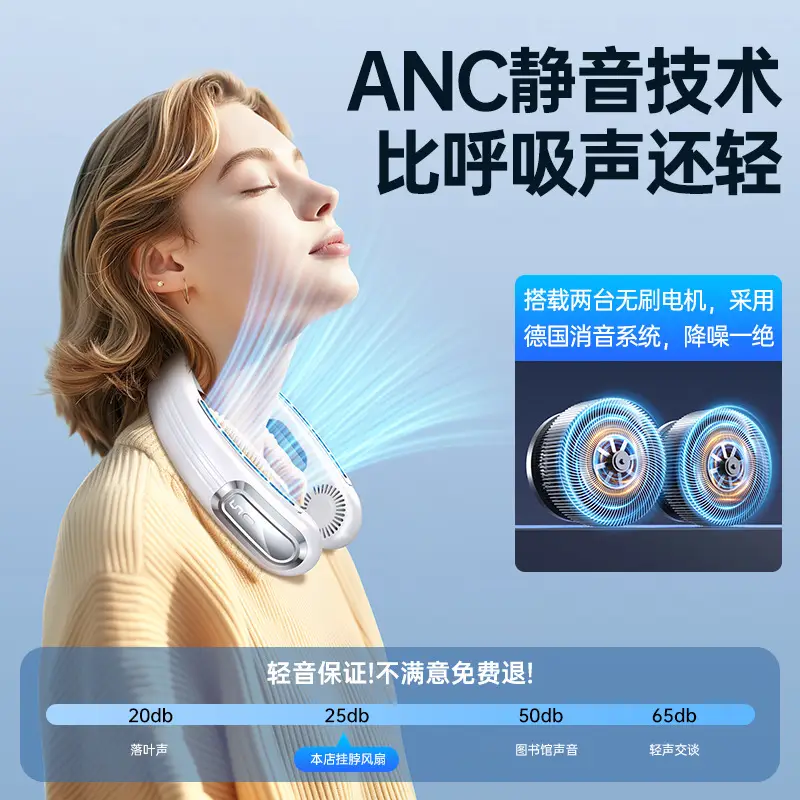 New Style Neck Fan USB Charging Lazy Outdoor Portable Quiet Turbo Neck Bladeless Mini Fan