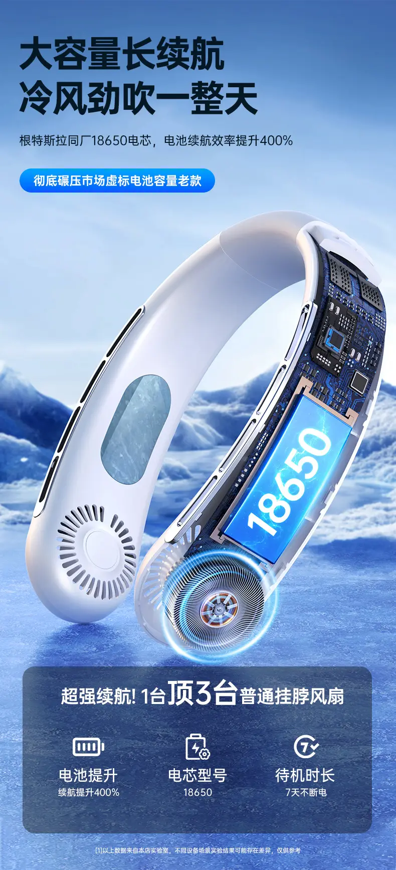 New Style Neck Fan USB Charging Lazy Outdoor Portable Quiet Turbo Neck Bladeless Mini Fan — feature 8