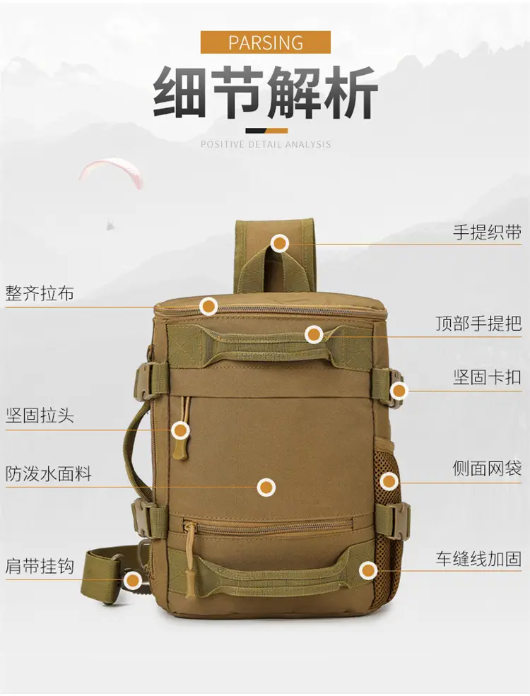 Masawe Tactical Shoulder Bag Large Capacity Tan Multi-Functional — feature 18