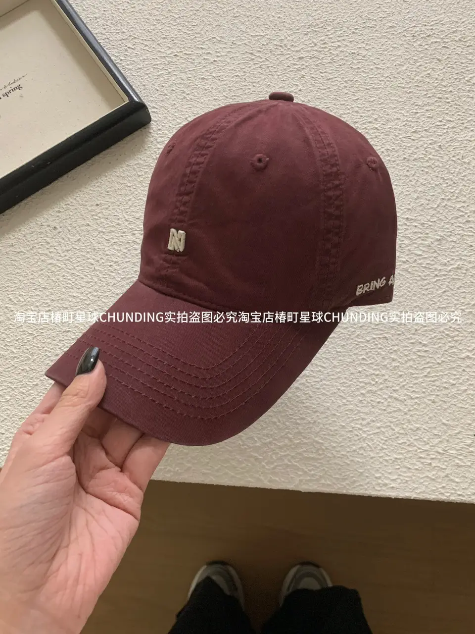 Maroon Baseball Cap with Deep Head Circumference - Image 3