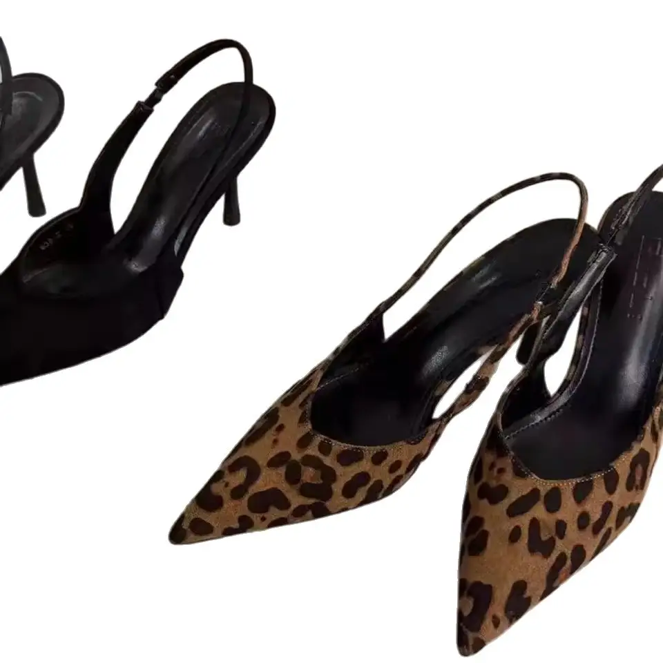 Women Pointed Toe High Heels Suede Black 2025 - Image 9