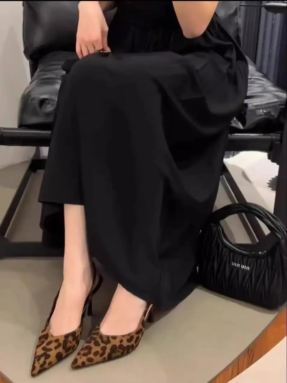 Women Pointed Toe High Heels Suede Black 2025 — feature 4