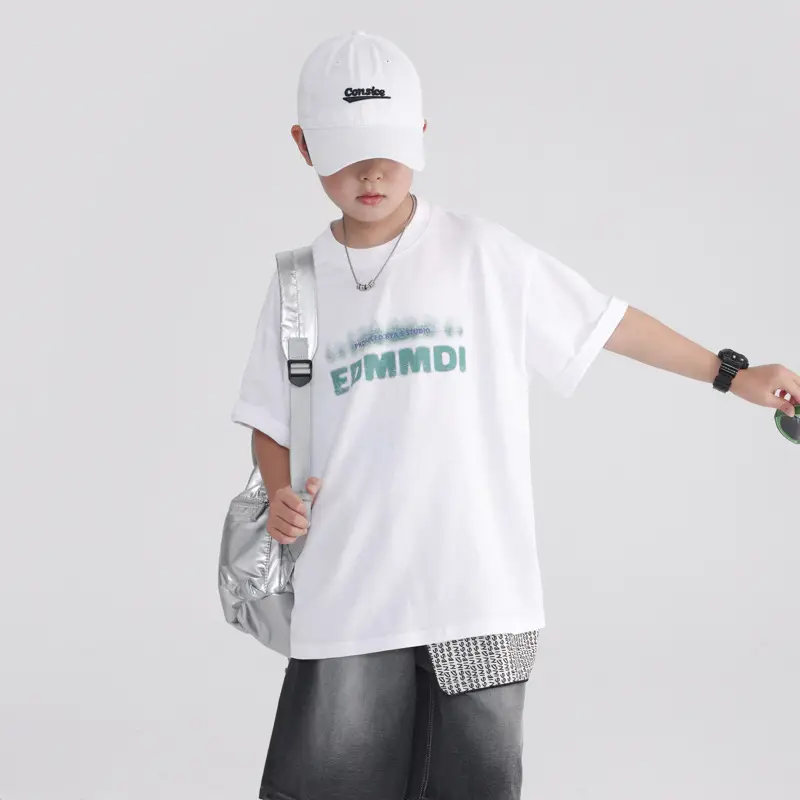 Boys Pure Cotton Summer T-Shirt White 2026