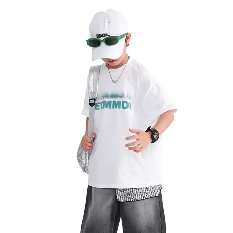 Boys Pure Cotton Summer T-Shirt White 2026