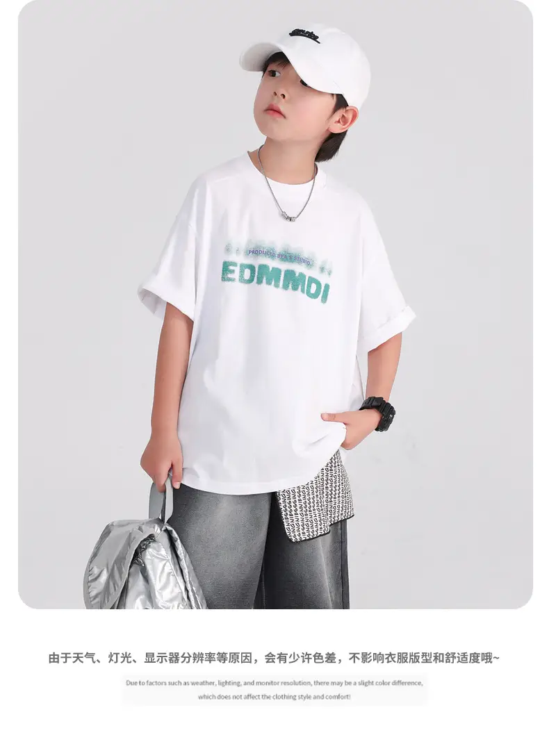 Boys Pure Cotton Summer T-Shirt White 2026 — feature 7