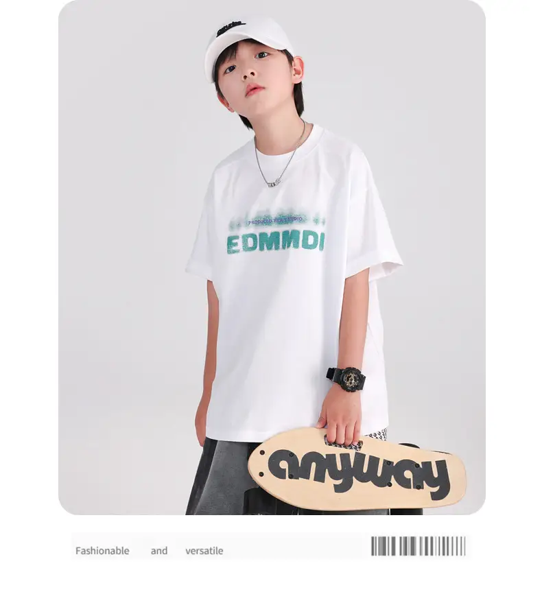 Boys Pure Cotton Summer T-Shirt White 2026 — feature 8
