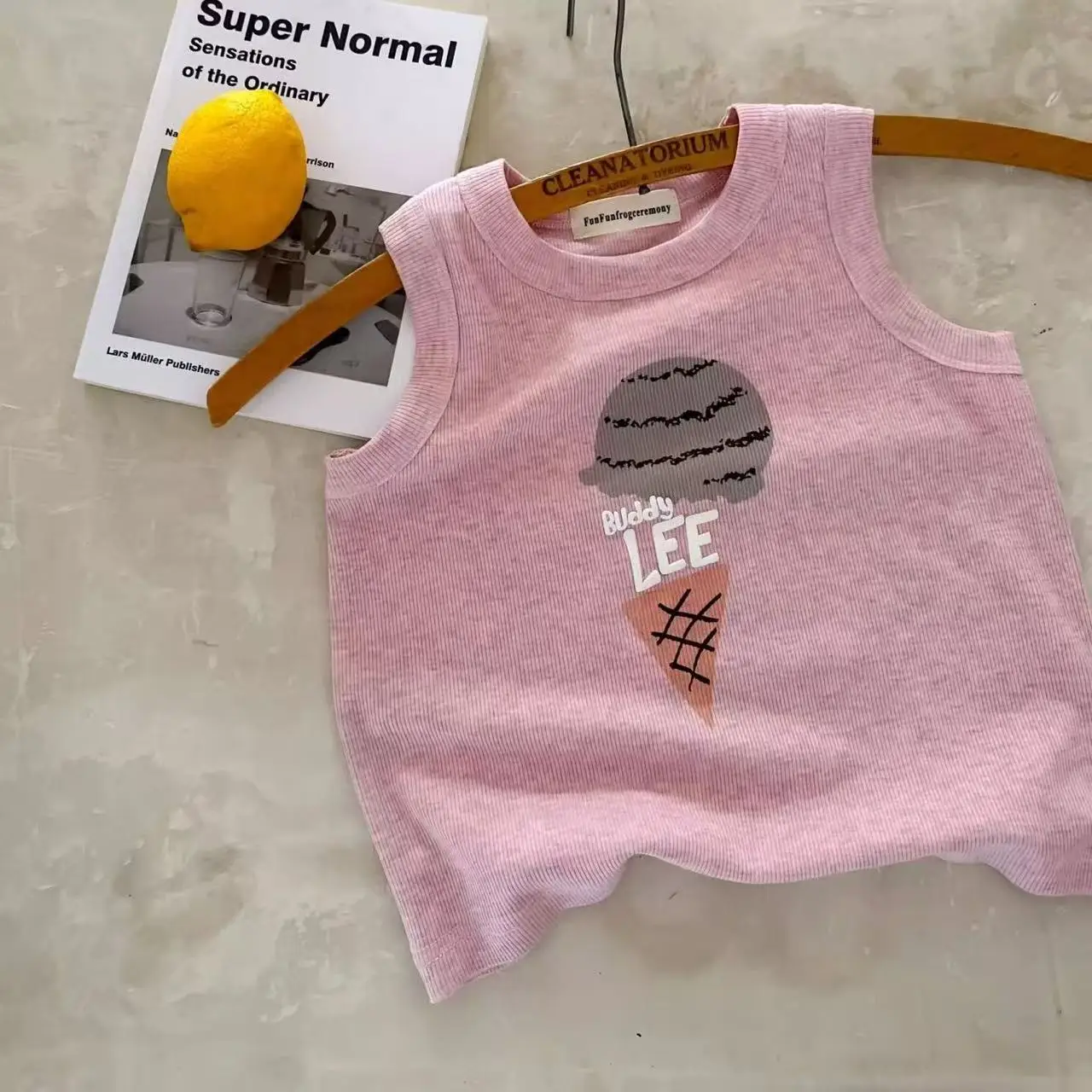 New Kids Cartoon Sleeveless Vest Pink Medium - Image 6