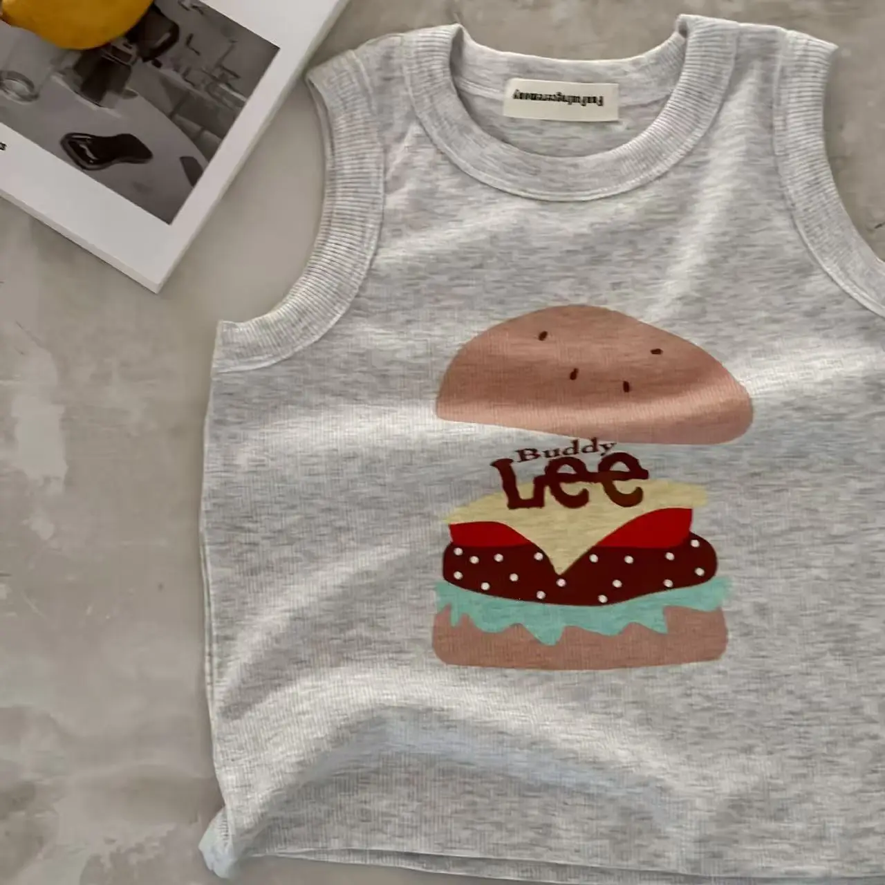 New Kids Cartoon Sleeveless Vest Pink Medium - Image 7