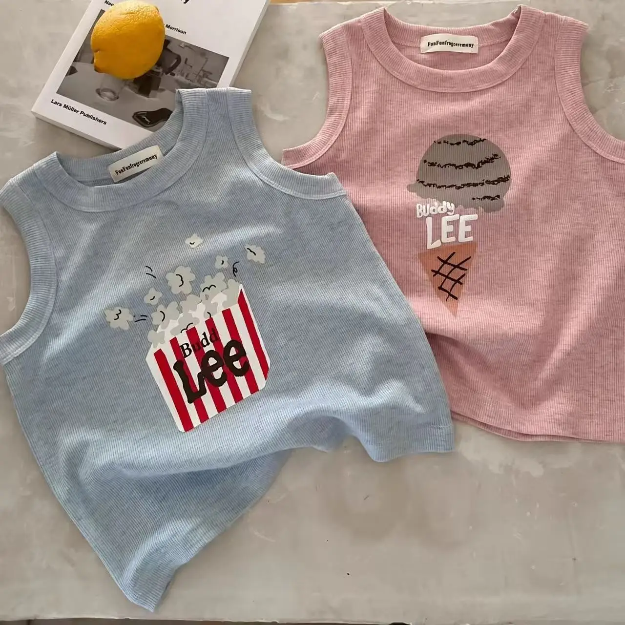 New Kids Cartoon Sleeveless Vest Pink Medium — feature 3