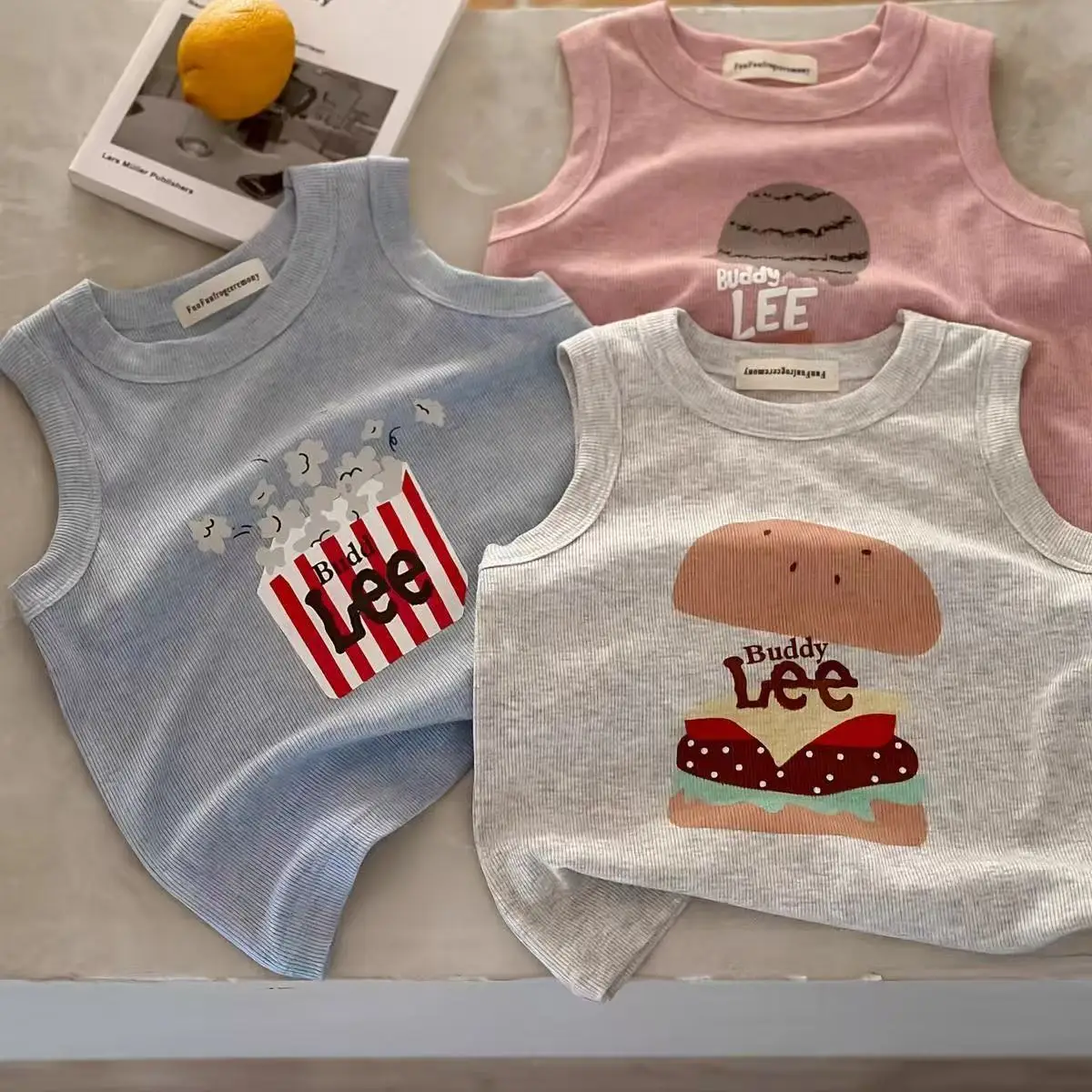New Kids Cartoon Sleeveless Vest Pink Medium — feature 4