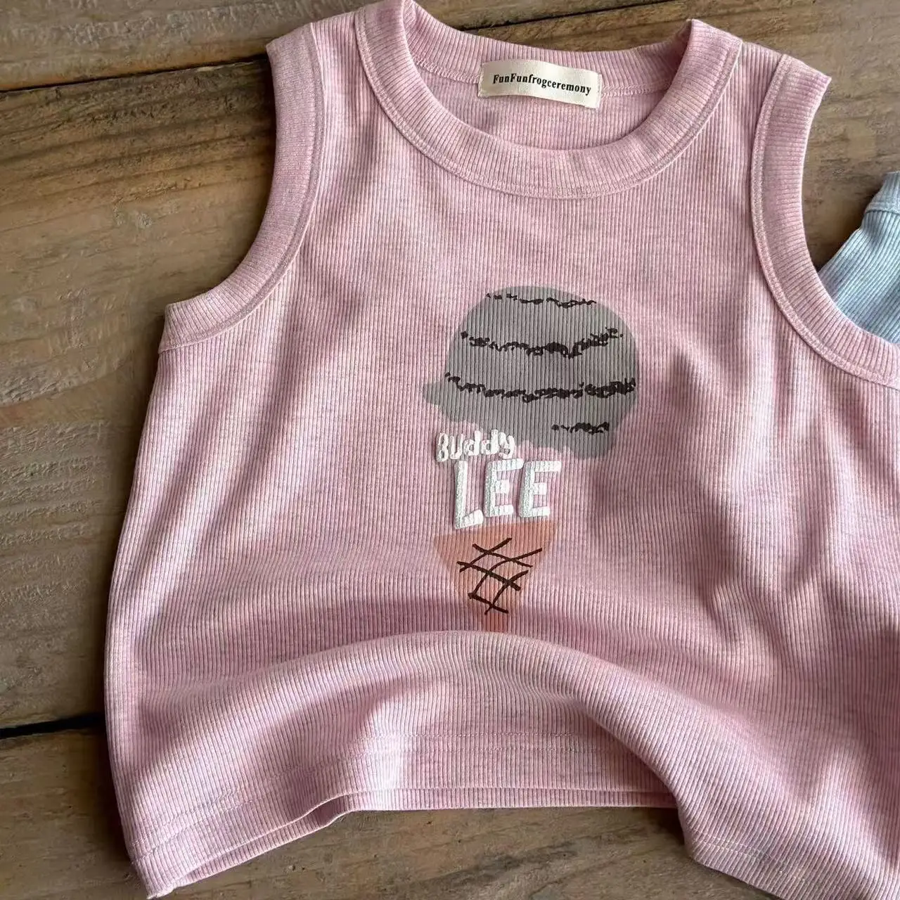 New Kids Cartoon Sleeveless Vest Pink Medium — feature 8