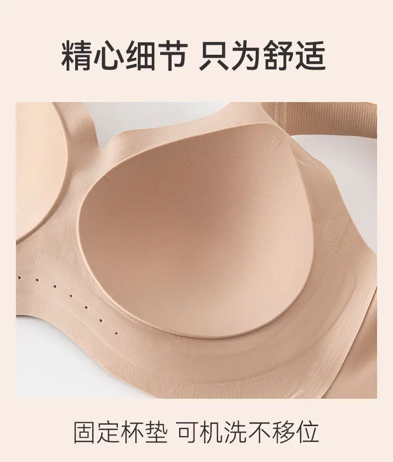 Seamless Bra for Women with Large Busts, Minimizing and Lifting Effect, Large Size, Gathering Bra - Red for the Year of Birth, Wireless — feature 17