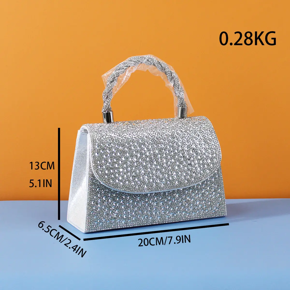 Diamond Encrusted Evening Clutch Bag Set of 3 - Image 7