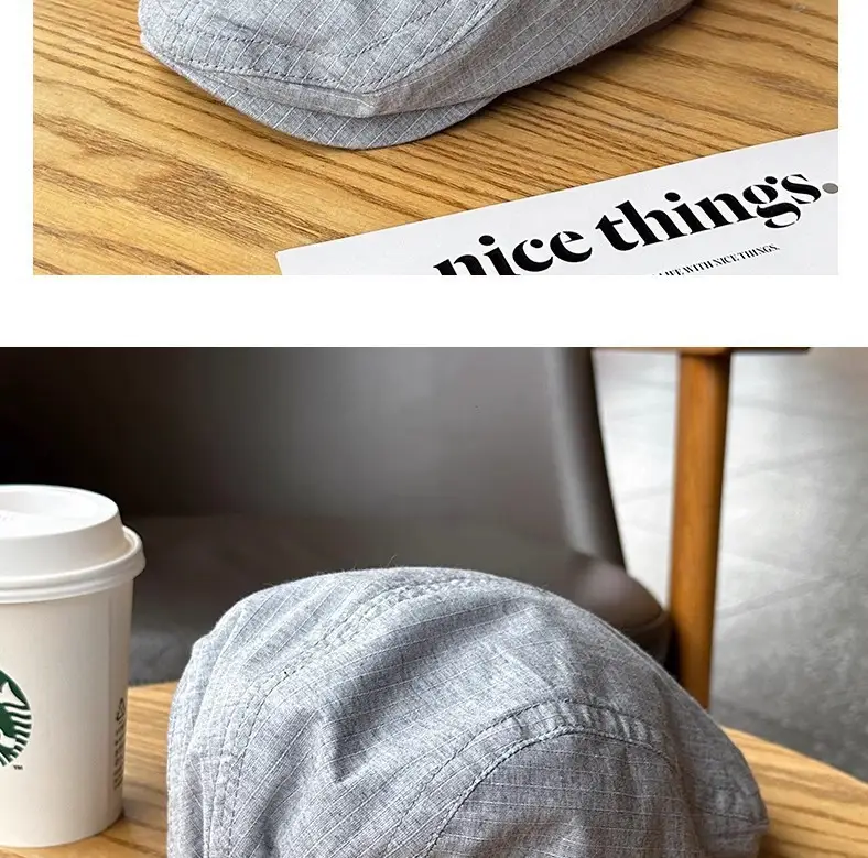 Summer Thin Breathable Sun Protection Beret Large Head Circumference Forward Cap Painter Hat — feature 15
