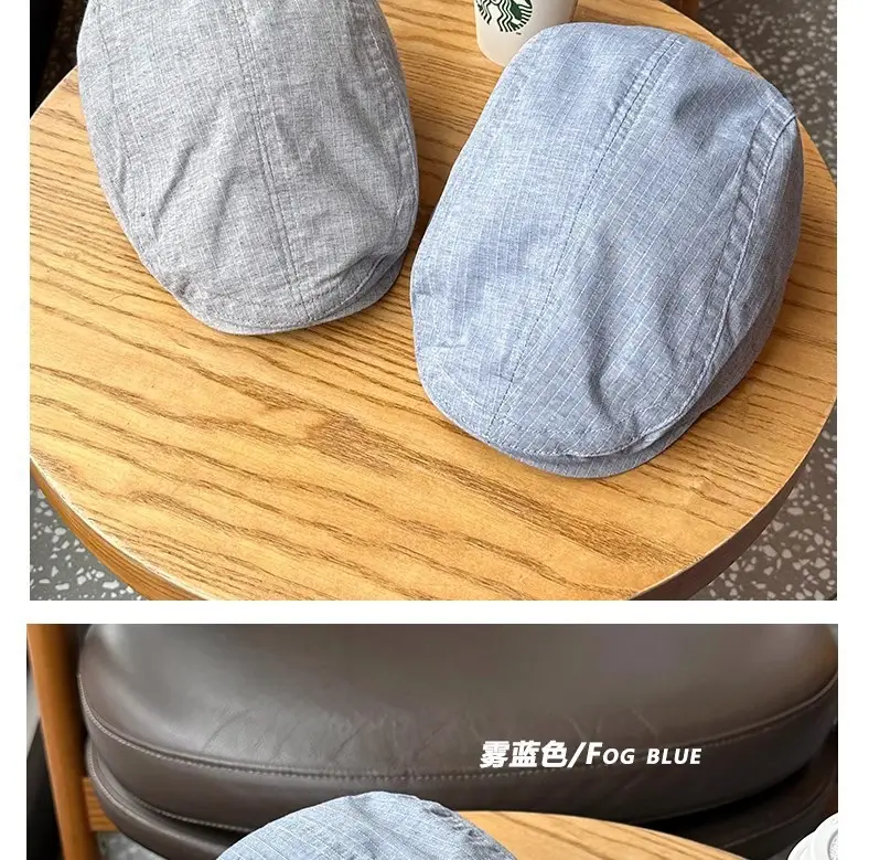 Summer Thin Breathable Sun Protection Beret Large Head Circumference Forward Cap Painter Hat — feature 17