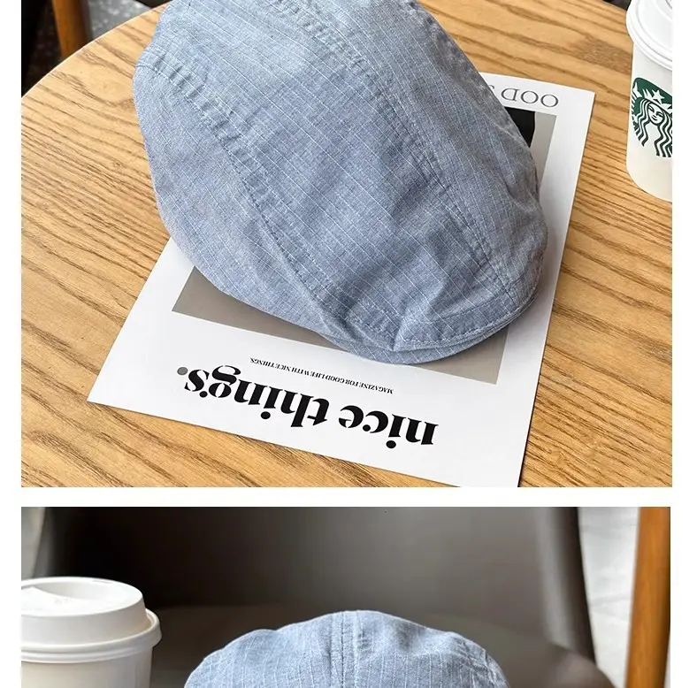 Summer Thin Breathable Sun Protection Beret Large Head Circumference Forward Cap Painter Hat — feature 18