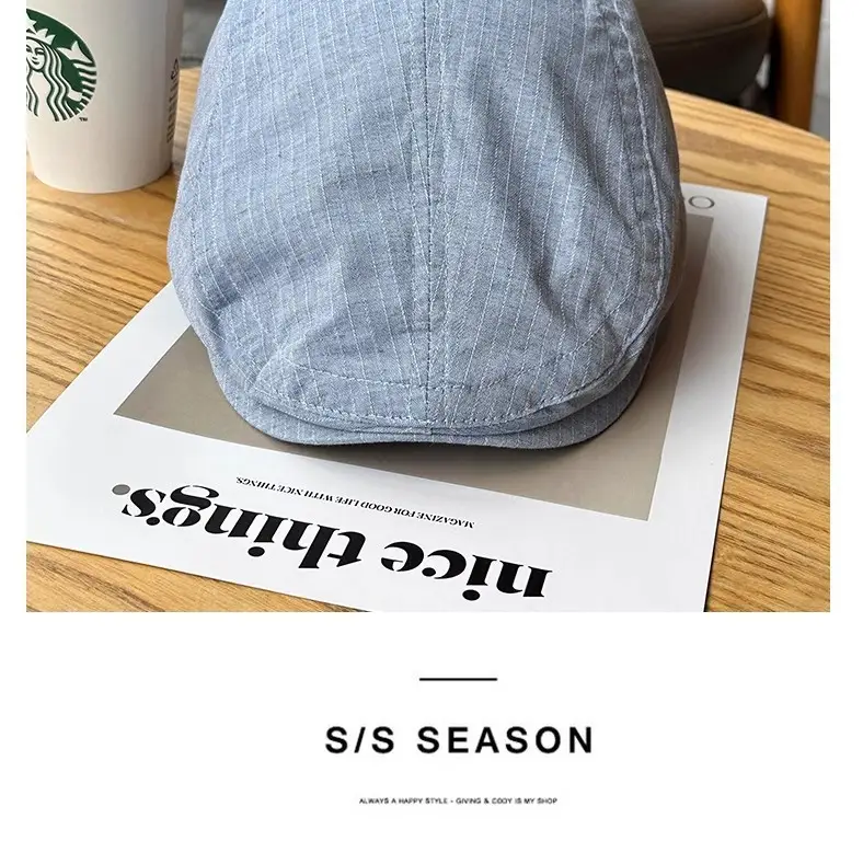 Summer Thin Breathable Sun Protection Beret Large Head Circumference Forward Cap Painter Hat — feature 19