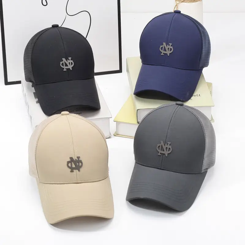 Men's Black Mesh Cap with Beaded Logo - Image 3