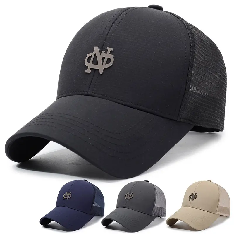 Men's Black Mesh Cap with Beaded Logo - Image 4