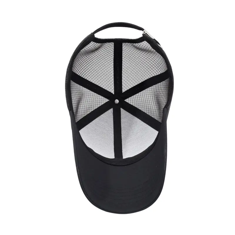 Men's Black Mesh Cap with Beaded Logo - Image 5