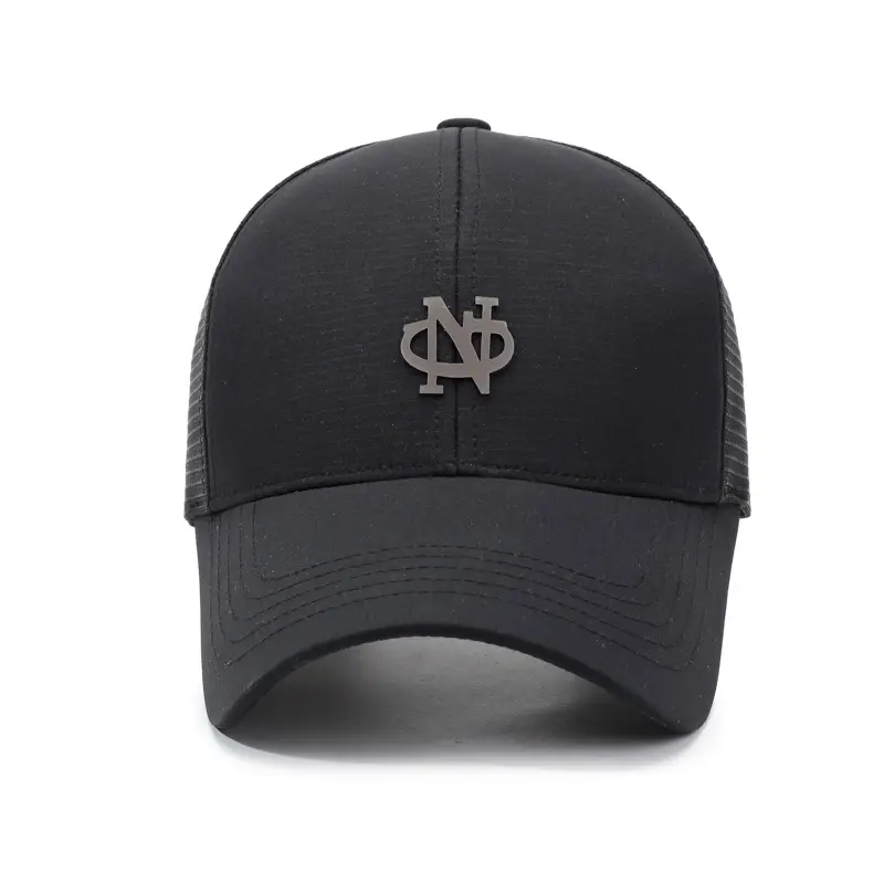 Men's Black Mesh Cap with Beaded Logo - Image 6