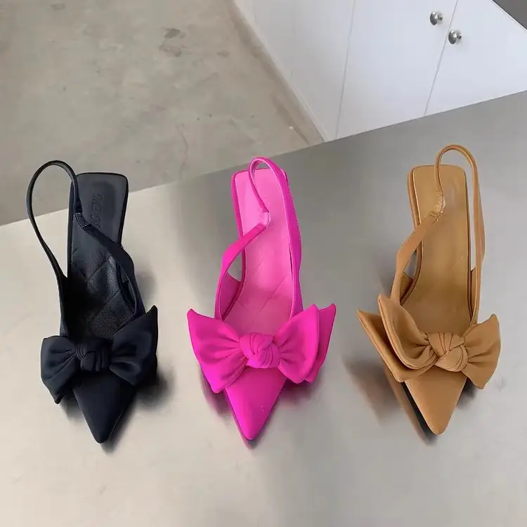French Style Bow Sandals 2025 Summer Stiletto Pointed — feature 3