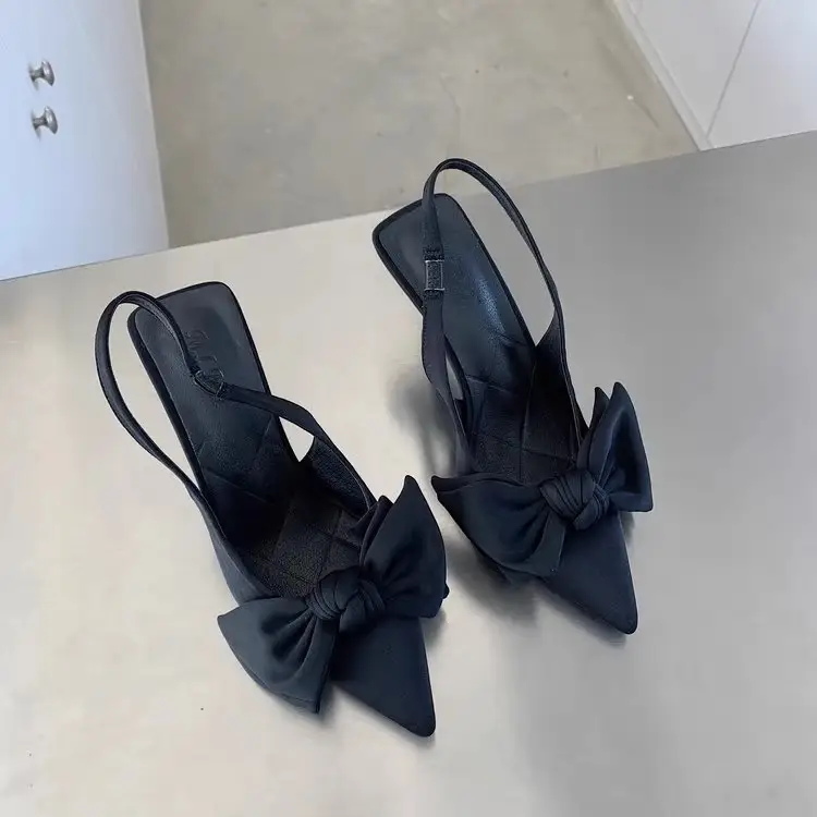 French Style Bow Sandals 2025 Summer Stiletto Pointed — feature 5