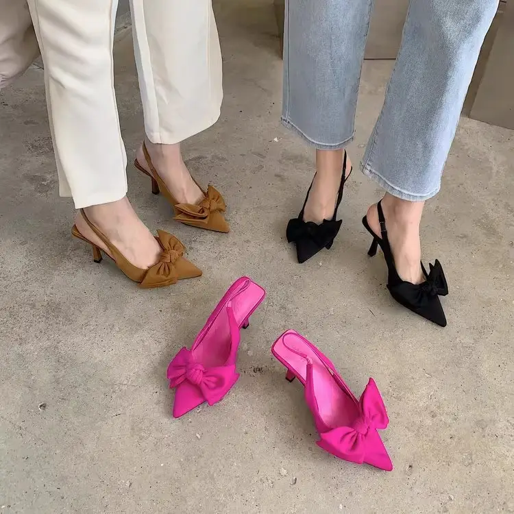 French Style Bow Sandals 2025 Summer Stiletto Pointed — feature 9