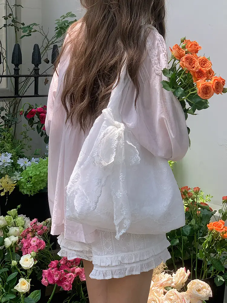 White Lace Shoulder Tote Bag for Women — feature 2