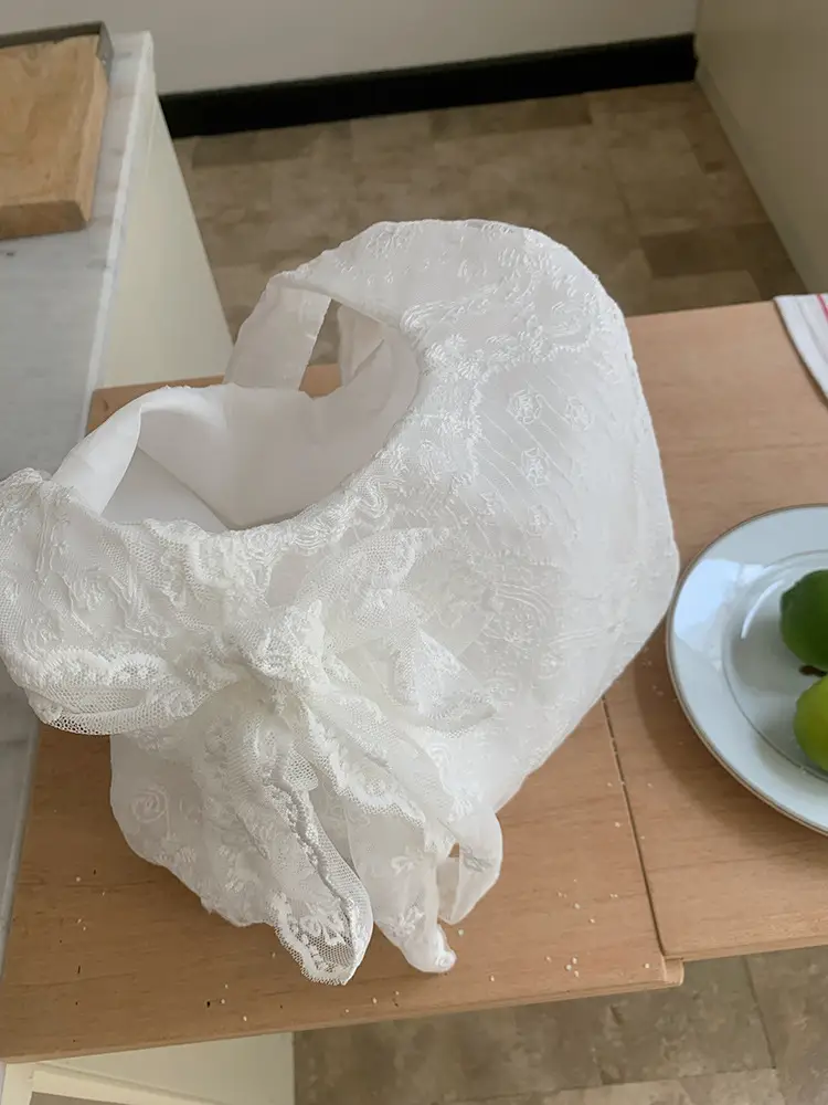 White Lace Shoulder Tote Bag for Women — feature 5