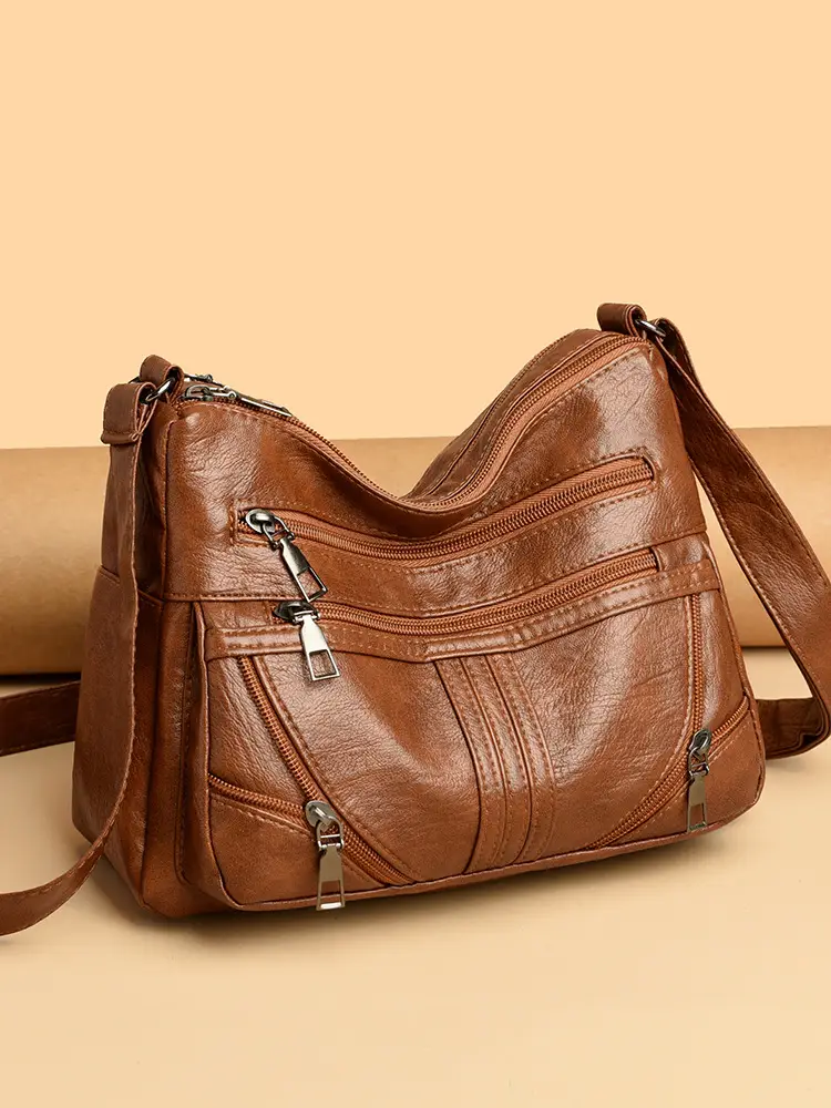 Black Leather Crossbody Bag for Women - Image 5